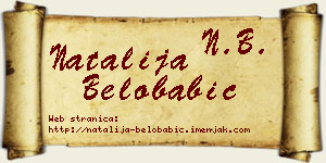 Natalija Belobabić vizit kartica